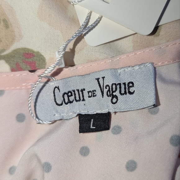 NWT Coeur De Vague Pink Polka Dot Dress - Picture 7 of 7